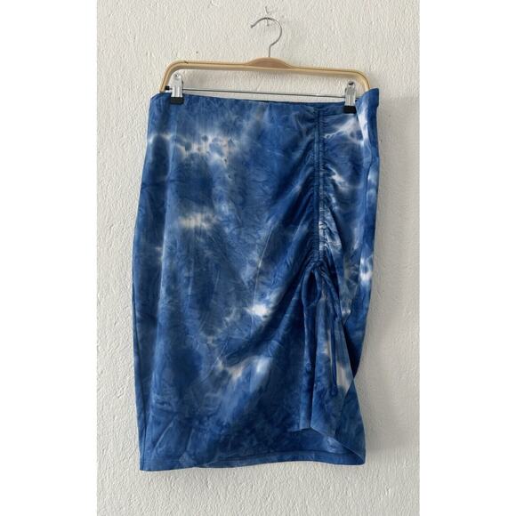 GUESS LOS ANGELES Tie Dye Pencil Skirt Y2K Elastic Waist Knee Length Sz Large - Picture 1 of 10